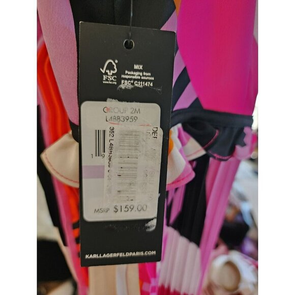 NWT Karl Lagerfeld Paris Women's Multicolored Pleated-Skirt Dress Size 6 - Picture 8 of 8